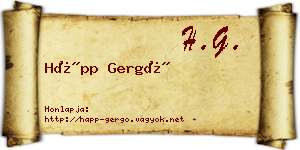 Hápp Gergő névjegykártya