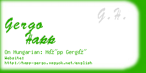gergo happ business card